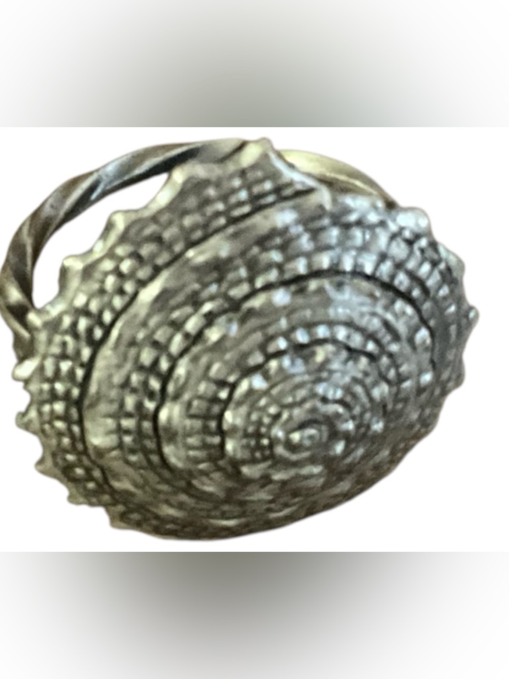 Beaulieu Vineyard BV Napkin Ring Pewter Spiral Shell Napa Wine Barware